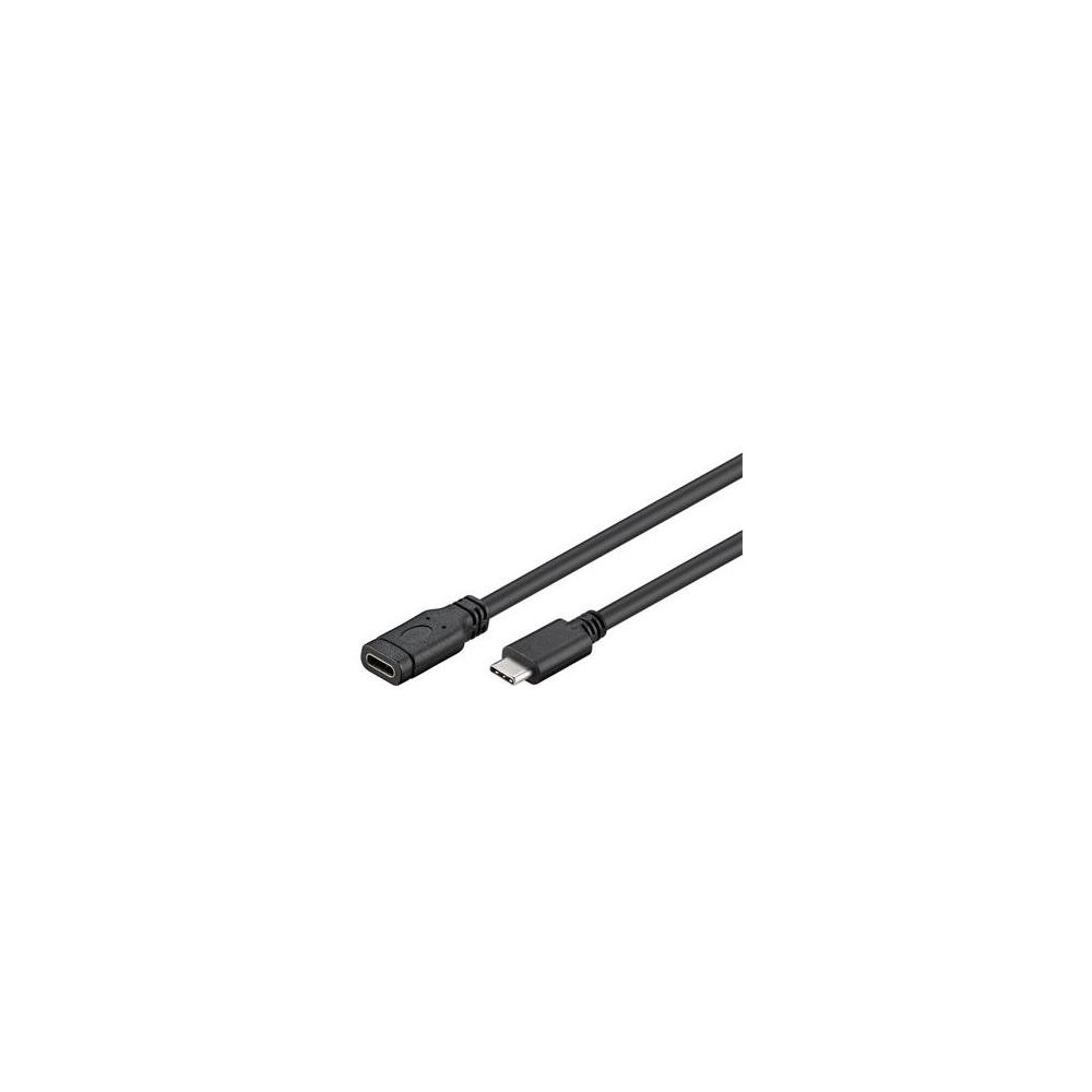 Prodlužovací kabel USB 3.1 konektor C/male - C/female, černý, 1m