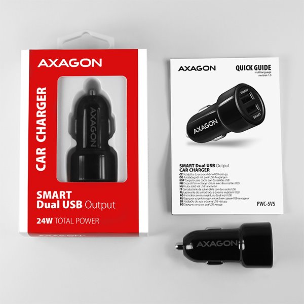 AXAGON PWC-5V5 2.4A + 2.4A car charger