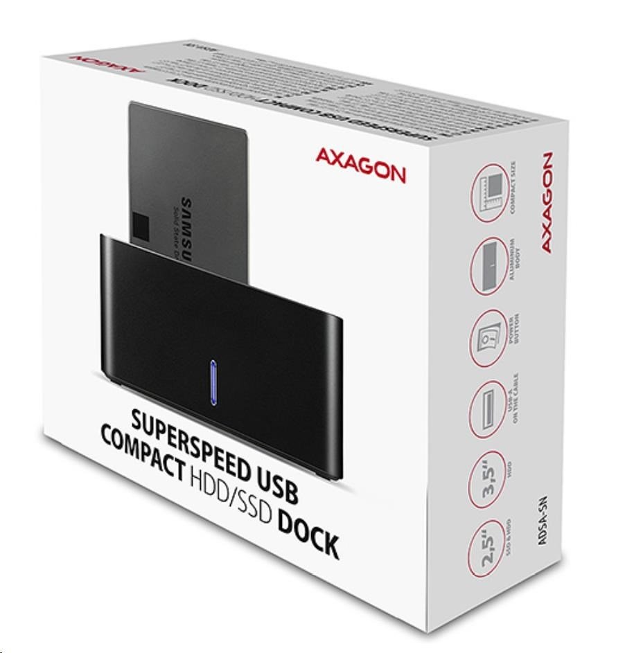 AXAGON ADSA-SN, USB 3.2 Gen1 - SATA 6G, 2.5/3.5 HDD/SSD dokovací stanice
