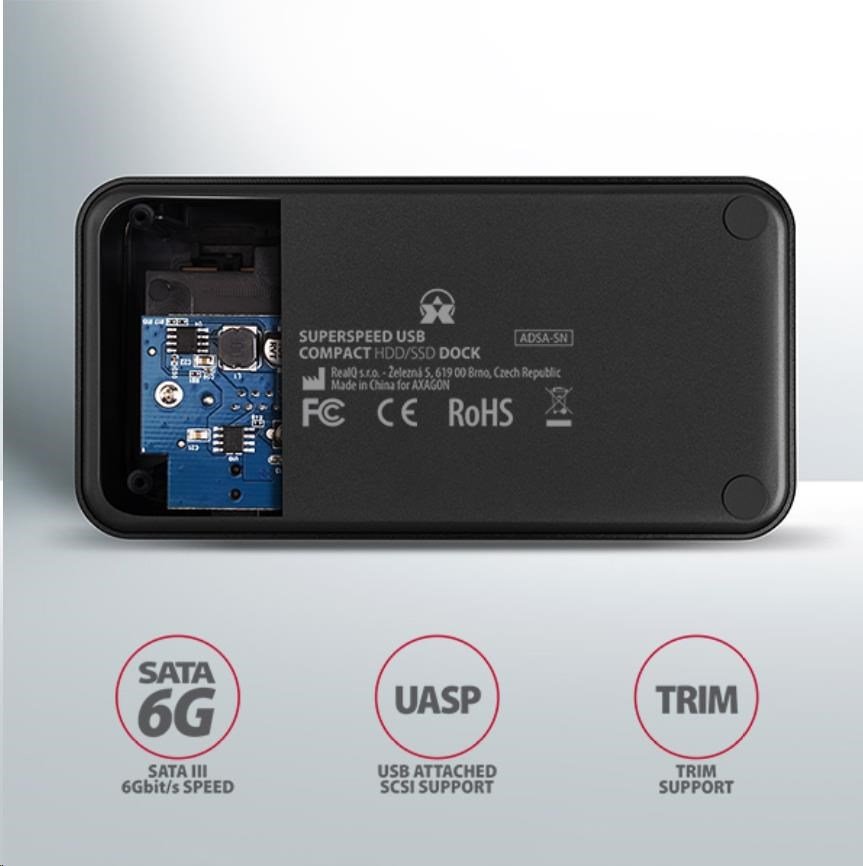 AXAGON ADSA-SN, USB 3.2 Gen1 - SATA 6G, 2.5/3.5 HDD/SSD dokovací stanice