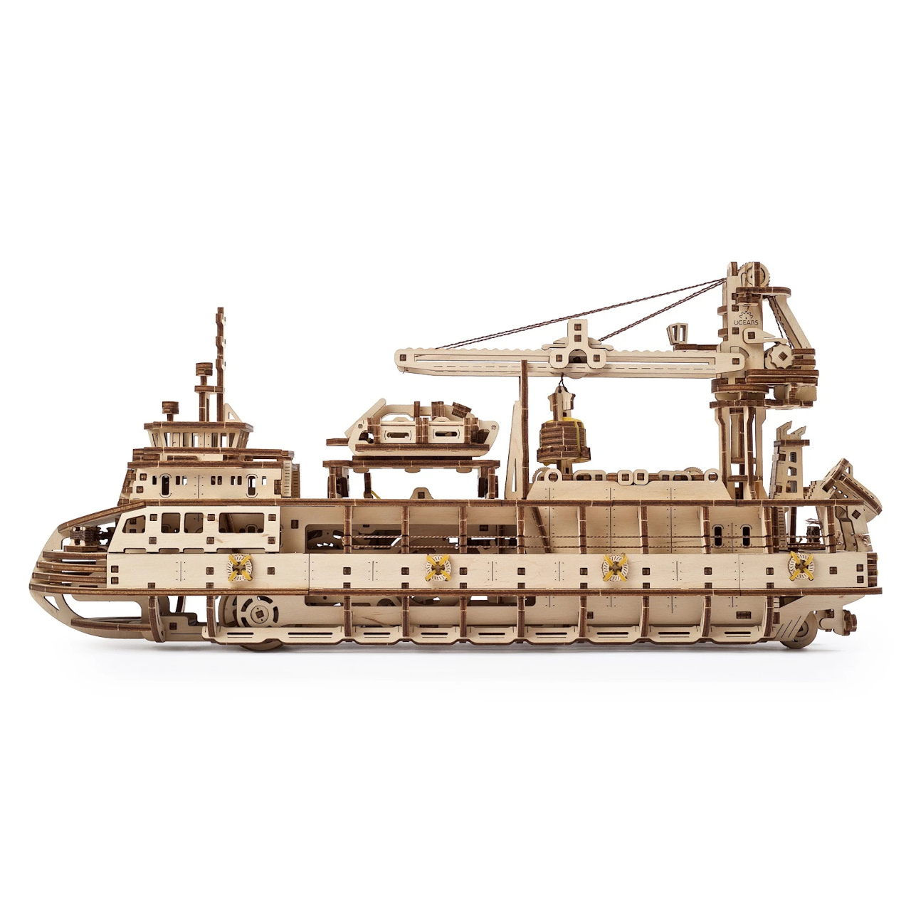 Ugears 3D dřevěné mechanické puzzle Výzkumná loď
