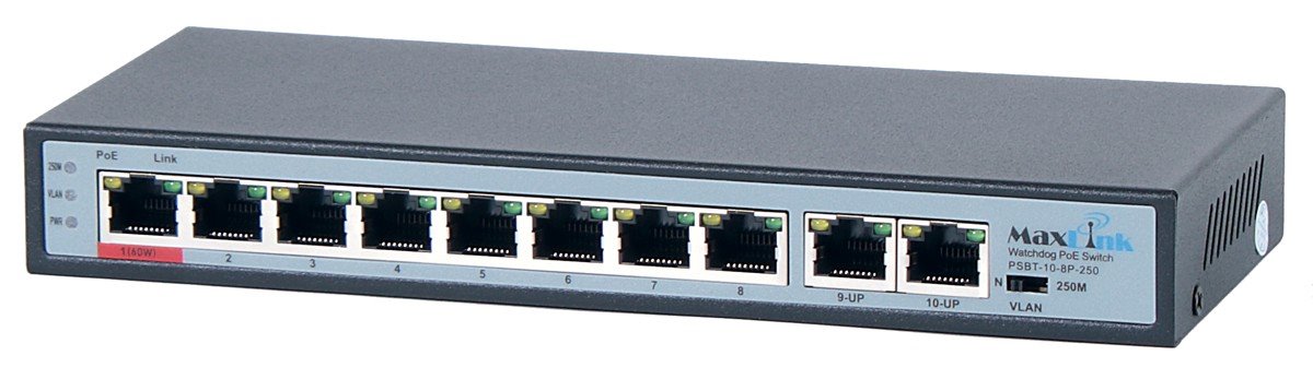 Maxlink PoE switch PSBT-10-8P-250
