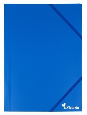 VICTORIA Desky s gumičkou, modré, PP, 15 mm, A4