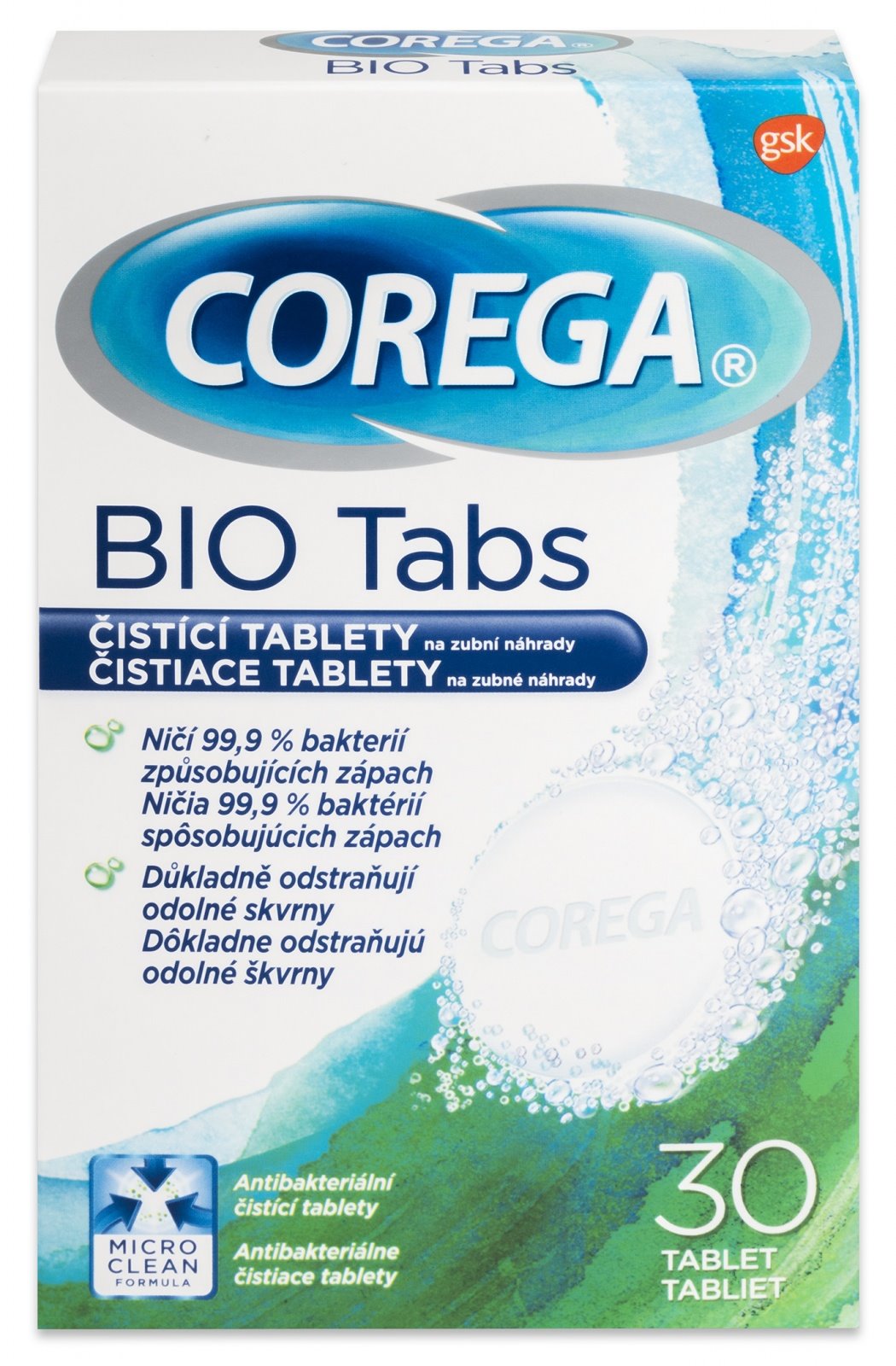 Corega čistící tablety 30ks antibakteriální