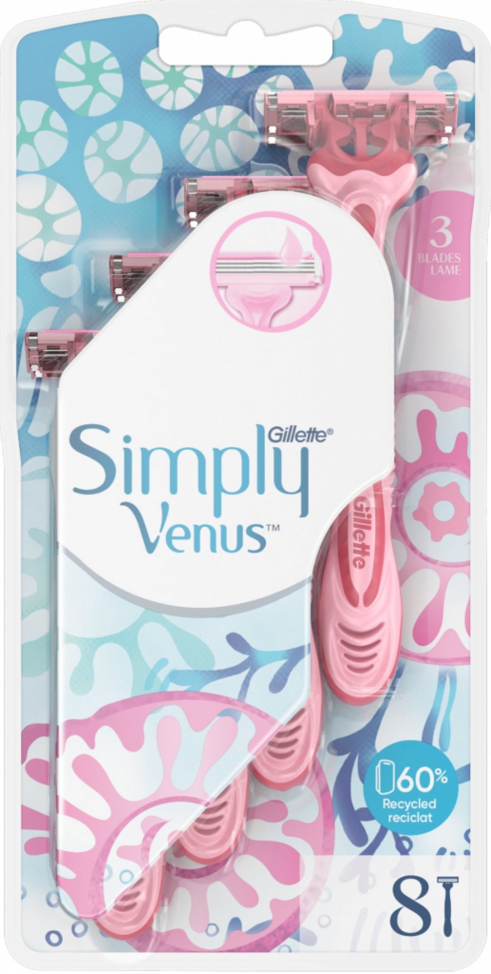 Gillette Simply Venus3 Jednorázová holítka, 8 ks