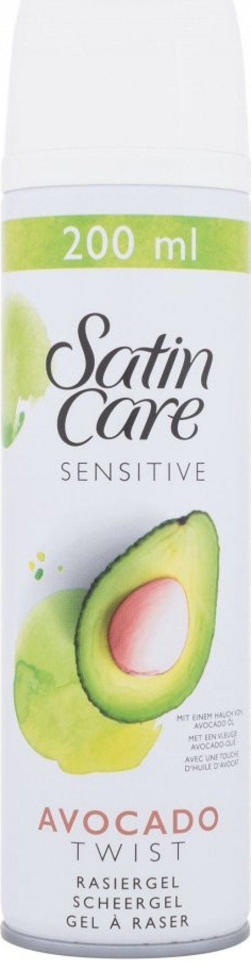 Gillette Satin Care Sensitive Avocado Twist Gel na holení, 200 ml