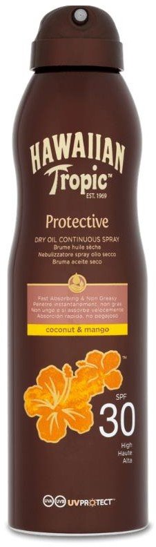 Hawaiian Tropic Protective Coconut & Mango suchý opalovací olej ve spreji SPF 30 177ml