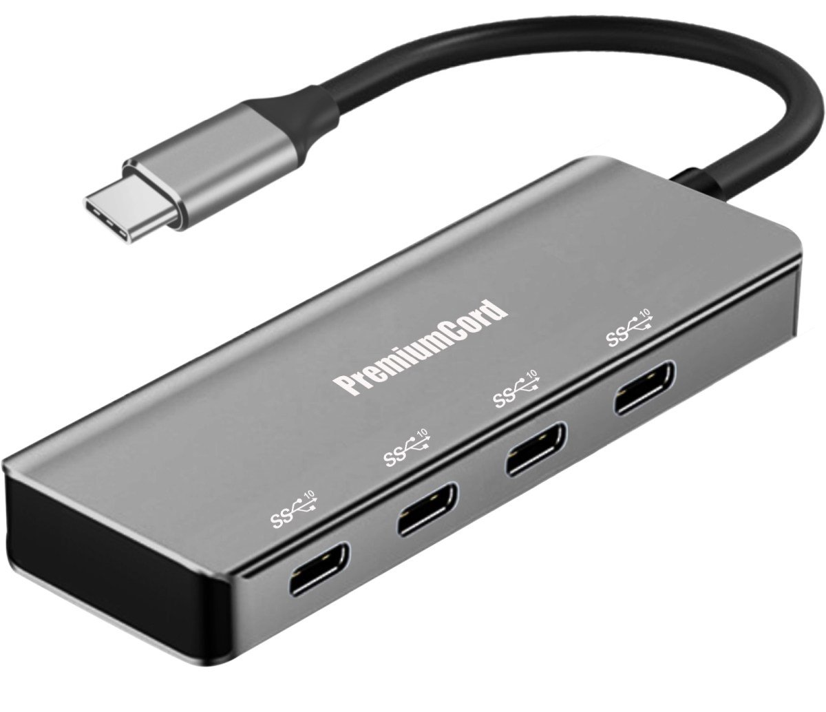 5G SuperSpeed Hub USB-C na 4x USB 3.2 C Aluminum