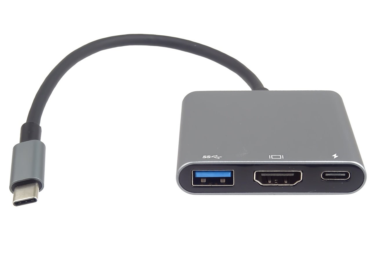 Adaptér USB-C na HDMI + USB3.0 + PD, rozlišení 4K a FULL HD 1080p - rozbalené / použité