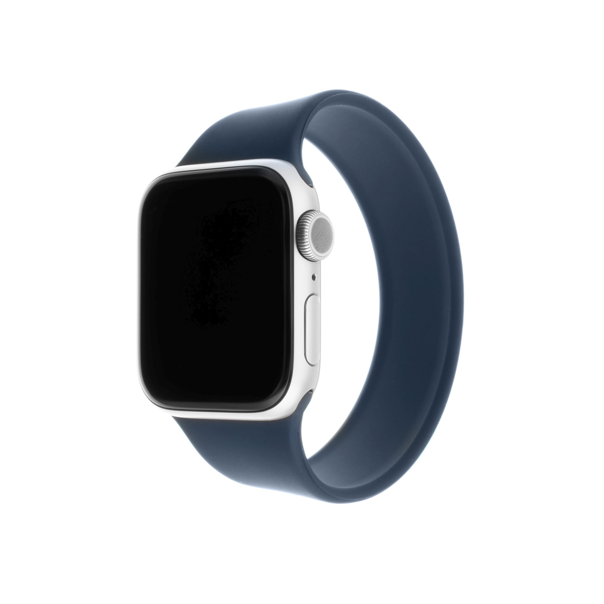 Elastický silikonový řemínek FIXED Silicone Strap pro Apple Watch 38/40/41mm, velikost XL, modrý - rozbalené / použité