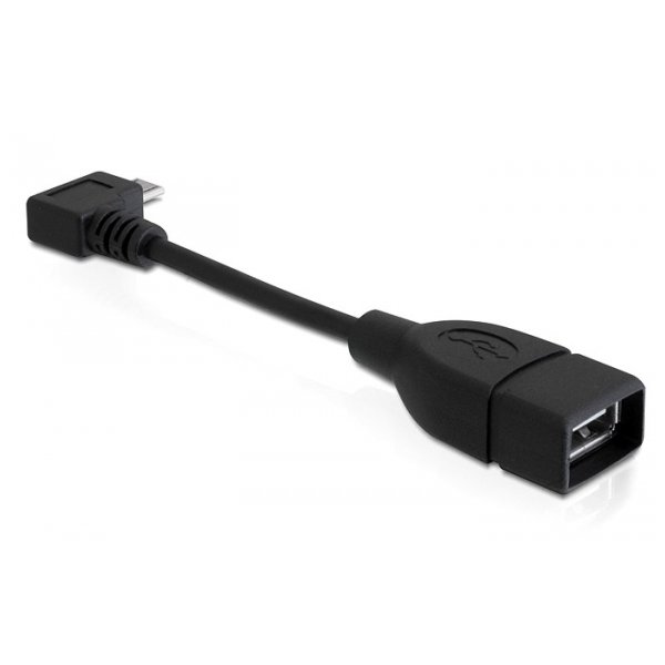 Delock Adapter USB microUSB samec pravoúhlý > USB 2.0 samice OTG 11cm (83104)