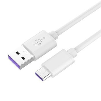 Kabel USB-C/M - USB 2.0 A/M, Super fast charging 5A, bílý, 1m
