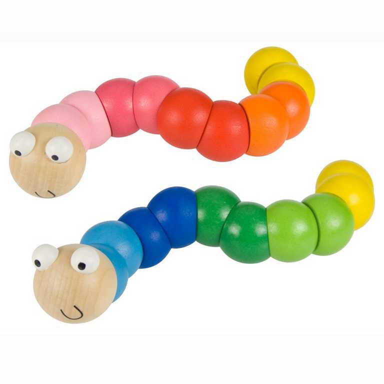 Bigjigs Toys Dřevěný barevný červík 1 ks