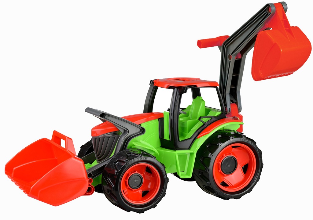 Lena Traktor se lžící a bagrem - zeleno červený