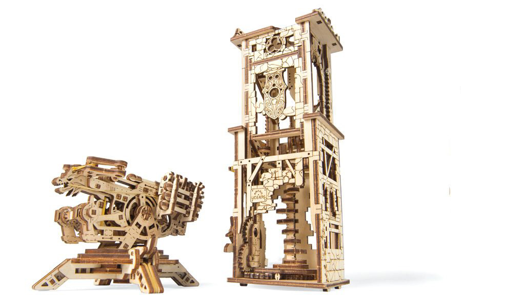 Ugears 3D dřevěné mechanické puzzle Věž Archballista