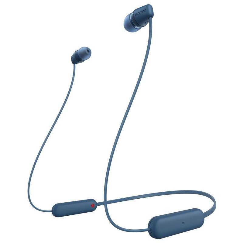 Sony sluchátka WI-C100 bezdrátová, modrá