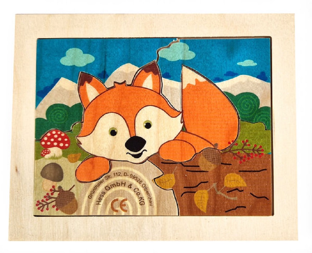 Hess Dřevěné mini puzzle liška