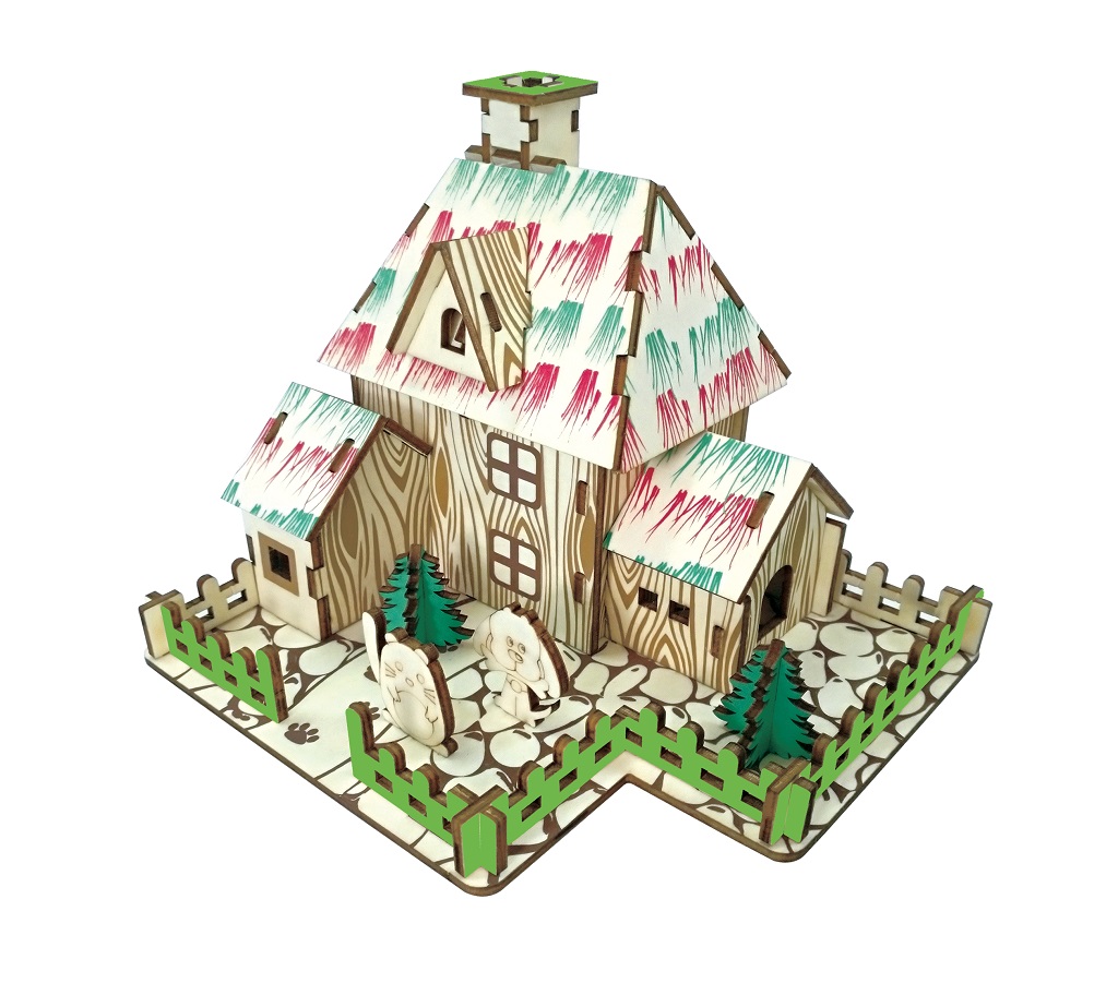 Woodcraft Dřevěné 3D puzzle Čarodějnická chýše