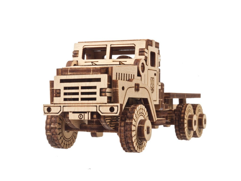 Ugears 3D dřevěné mechanické puzzle Vojenské nákladní auto