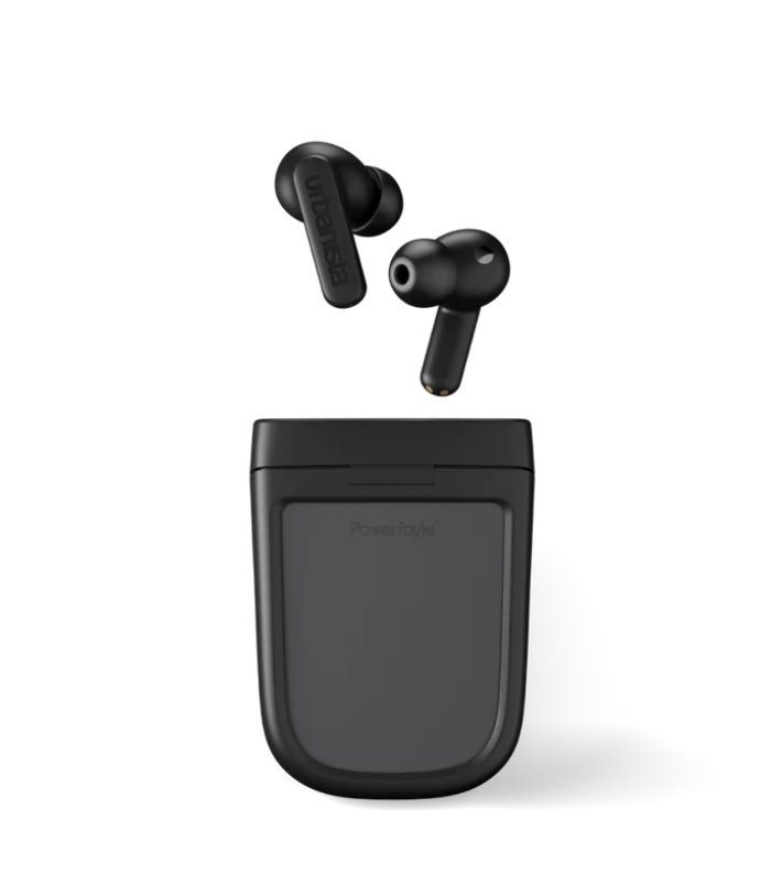 Urbanista Phoenix Bezdrátová sluchátka do uší s mikrofonem, solární nabíjení, černá