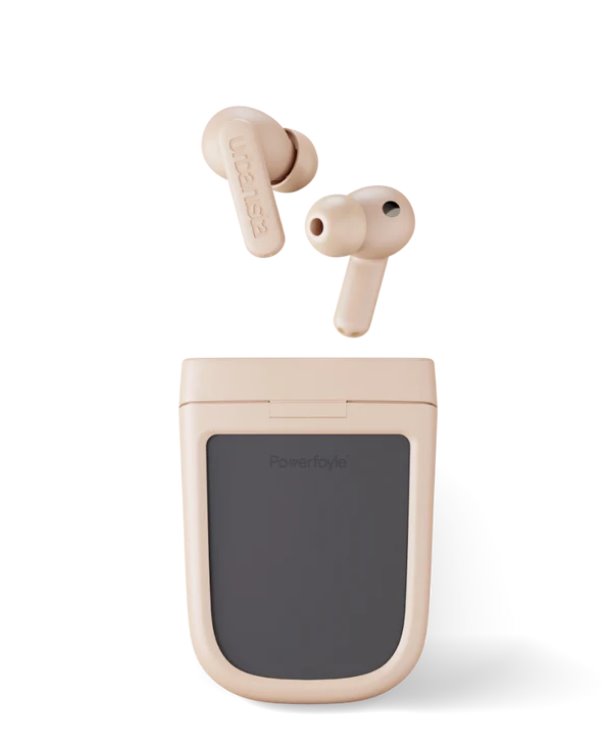 Urbanista Phoenix Bezdrátová sluchátka do uší s mikrofonem, solární nabíjení, béžová