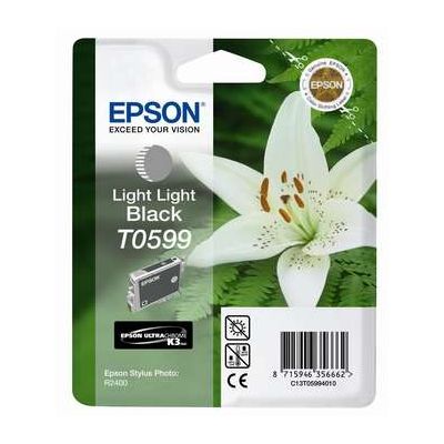 Epson T0599 Light Light Black Ultra Chrome K3 13ml pro Stylus Photo R2400 - originální