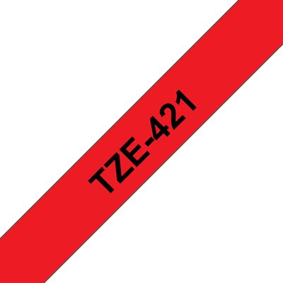Brother TZe-421, červená / černá (9mm, laminovaná)