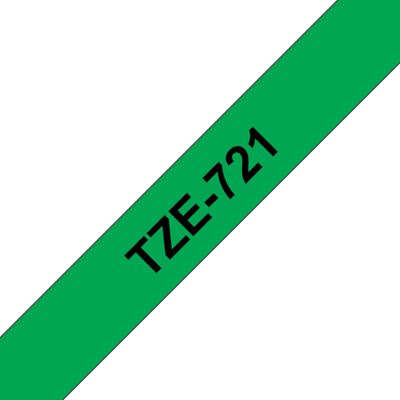 Brother TZe-721, zelená / černá (9mm, laminovaná)