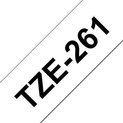 Brother TZ-261, bílá / černá (36mm, lamin.)