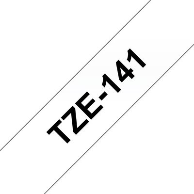 Brother TZ-141, průsvitná / černá (18mm, laminovaná)