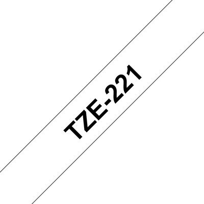 Brother TZe-221, bílá / černá 1 ks (9mm, laminovaná)