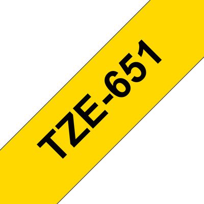 Brother TZ-651, žlutá / černá 1 ks (24mm, laminovaná)