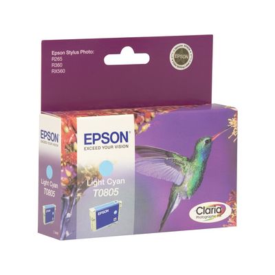 Epson T0805 Light Cyan CLARIA 7,4ml pro Stylus Photo PX650,PX700W,PX710W,PX800FW,PX810FW,R265,R285,R360,RX585,RX68 - originální