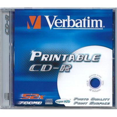 Verbatim CD-R Printable 52x, 700MB, 10 ks (Jewel)
