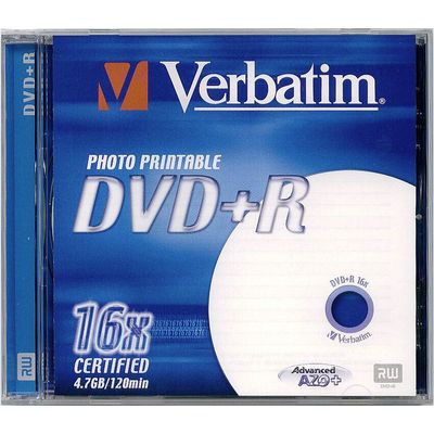 Verbatim DVD+R Printable 16x, 4,7GB, 10 ks (Jewel)