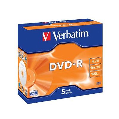 Verbatim DVD-R 16x, 4,7GB, 5 ks (Jewel)