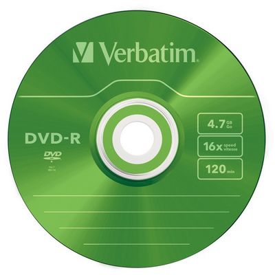 Verbatim DVD-R 16x, 4,7GB, barevný povrch, 5 ks (Slim)