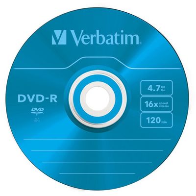 Verbatim DVD-R 16x, 4,7GB, barevný povrch, 5 ks (Slim)