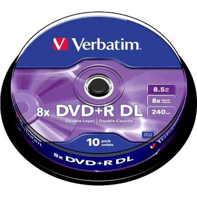 Verbatim DVD+R DL 8x, 8,5GB, 10 ks (Spindl)