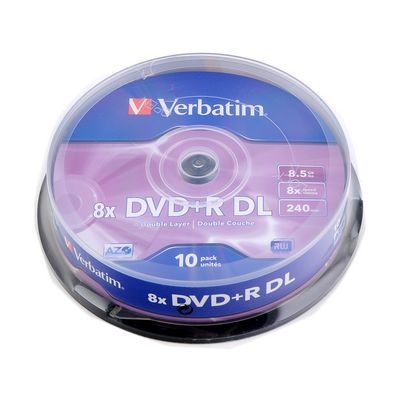 Verbatim DVD+R DL 8x, 8,5GB, 10 ks (Spindl)