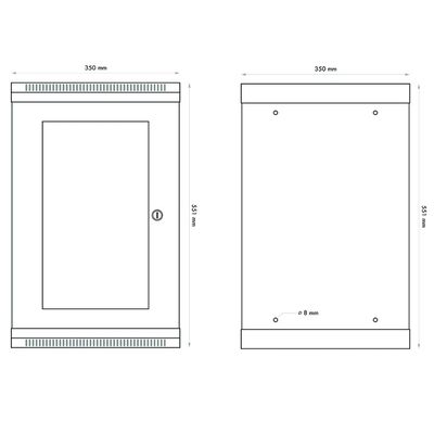 DATACOM 10 nástěnný rozvaděč 12U/280 mm