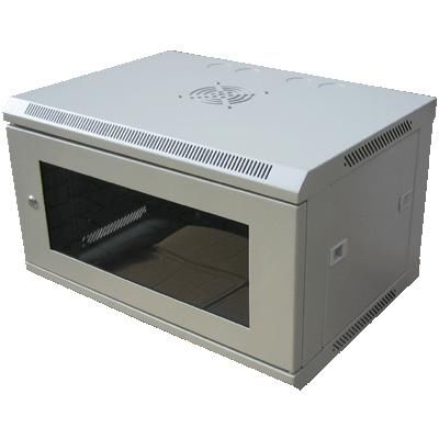 19 nástěnný rozvaděč jednodílný 6U/450mm šedý