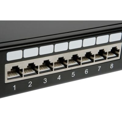 SOLARIX patch panel, CAT6, 24 x RJ45, STP, černý, 1U