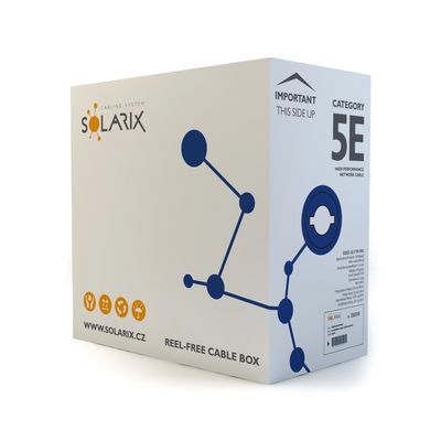 SOLARIX kabel, CAT5E, FTP PVC, drát, 305m, box