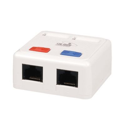 SOLARIX zásuvka, CAT5E, UTP, 2 x RJ45, na omítku, bílá