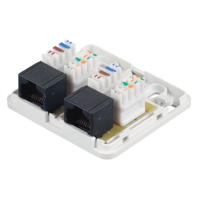 SOLARIX zásuvka, CAT5E, UTP, 2 x RJ45, na omítku, bílá