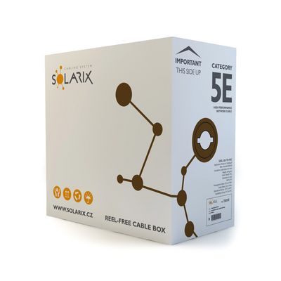SOLARIX kabel licna, CAT5E, FTP PVC, šedý, 305m, box