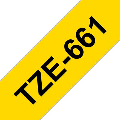 Brother TZ-661, žlutá/černá, (36mm, lamin.)