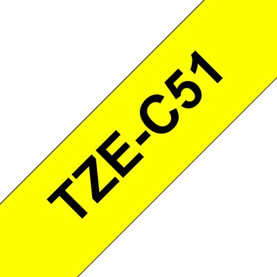 Brother TZ-C51, signální žlutá / černá (24mm)
