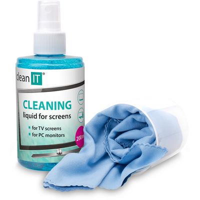 Clean IT čistící roztok na obrazovky s utěrkou ve víčku, 200ml